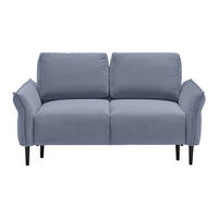 2-SITZER-SOFA Cord Blaugrau  - Blaugrau/Schwarz, Modern, Holz/Textil (150/85/92cm) - MID.YOU