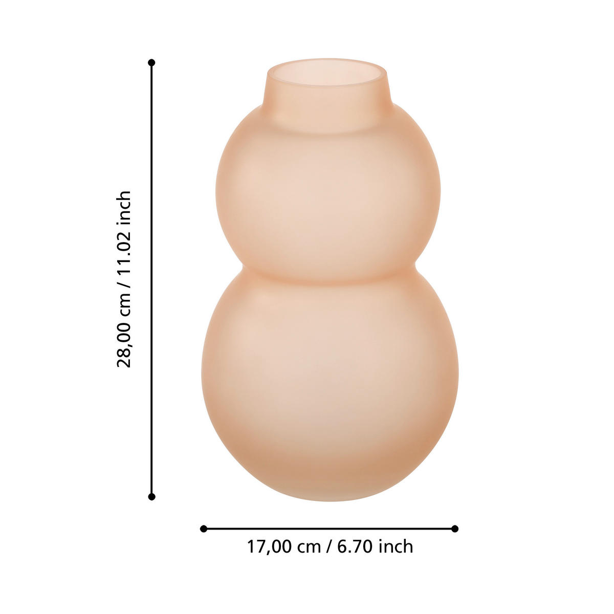 VASE  - Pink, LIFESTYLE, Glas (17/28cm)