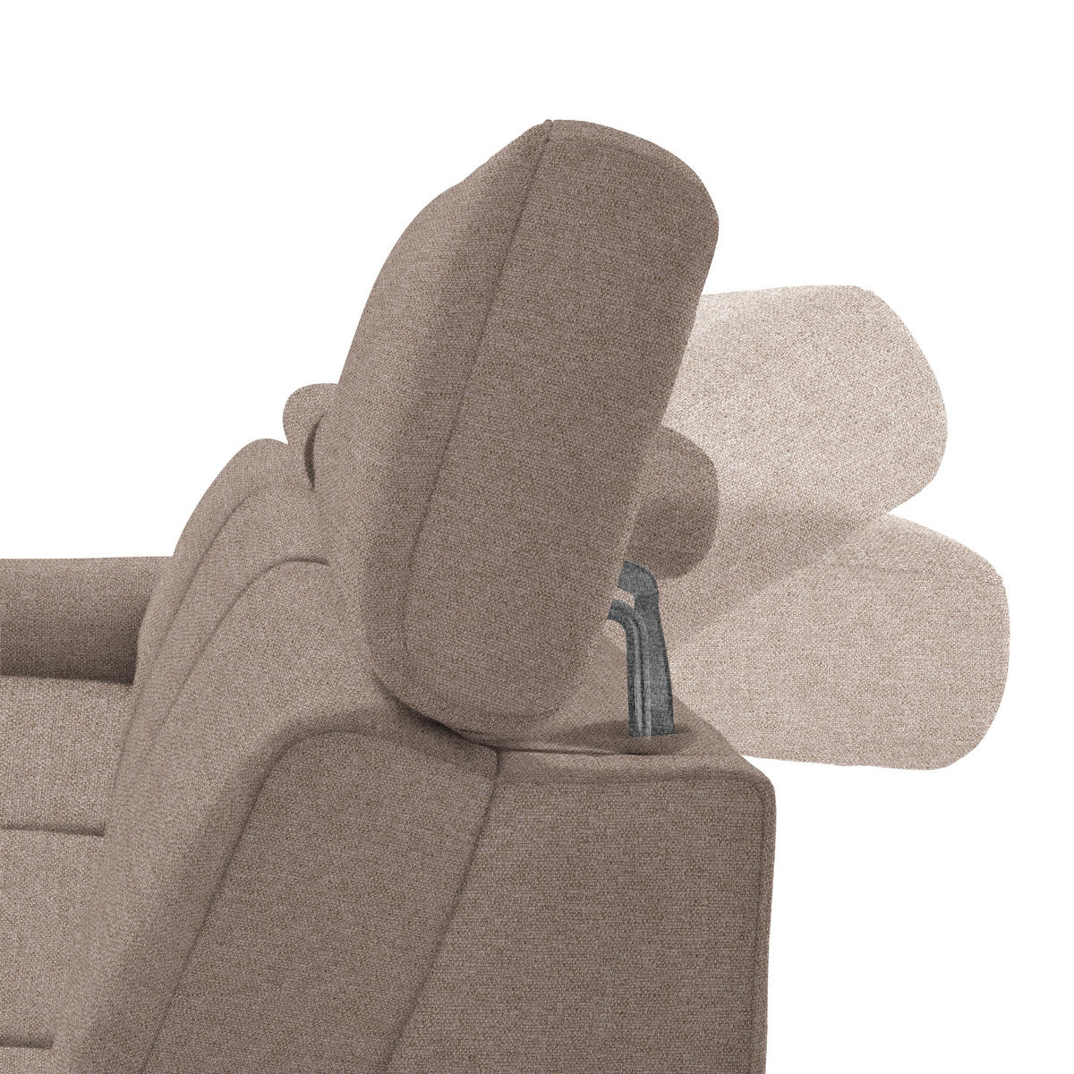 ECKSOFA in Flachgewebe Taupe  - Taupe/Schwarz, Konventionell, Textil/Metall (182/304cm) - Pure Home Comfort