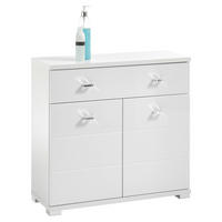 UNTERSCHRANK 76/73/31 cm   - Weiß Hochglanz/Silberfarben, Basics, Holzwerkstoff/Kunststoff (76/73/31cm) - Livetastic