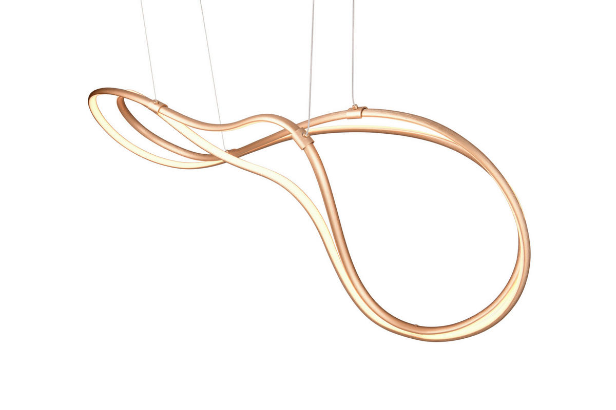 LED-HÄNGELEUCHTE Nala 113/24/150 cm   - Goldfarben, Design, Metall (113/24/150cm) - Trio Leuchten