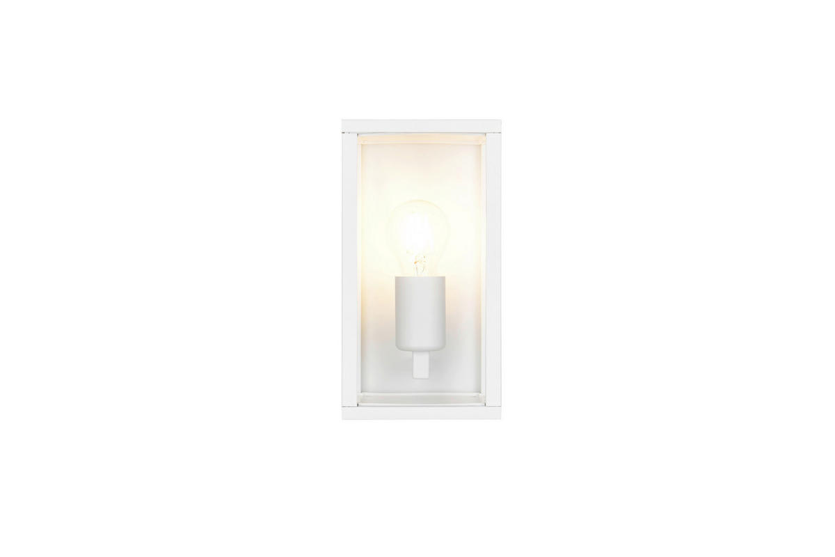 VÄGGLAMPA FÖR UTOMHUS - klar/vit, Basics, metall/glas (14/14/26cm) - Trio Leuchten