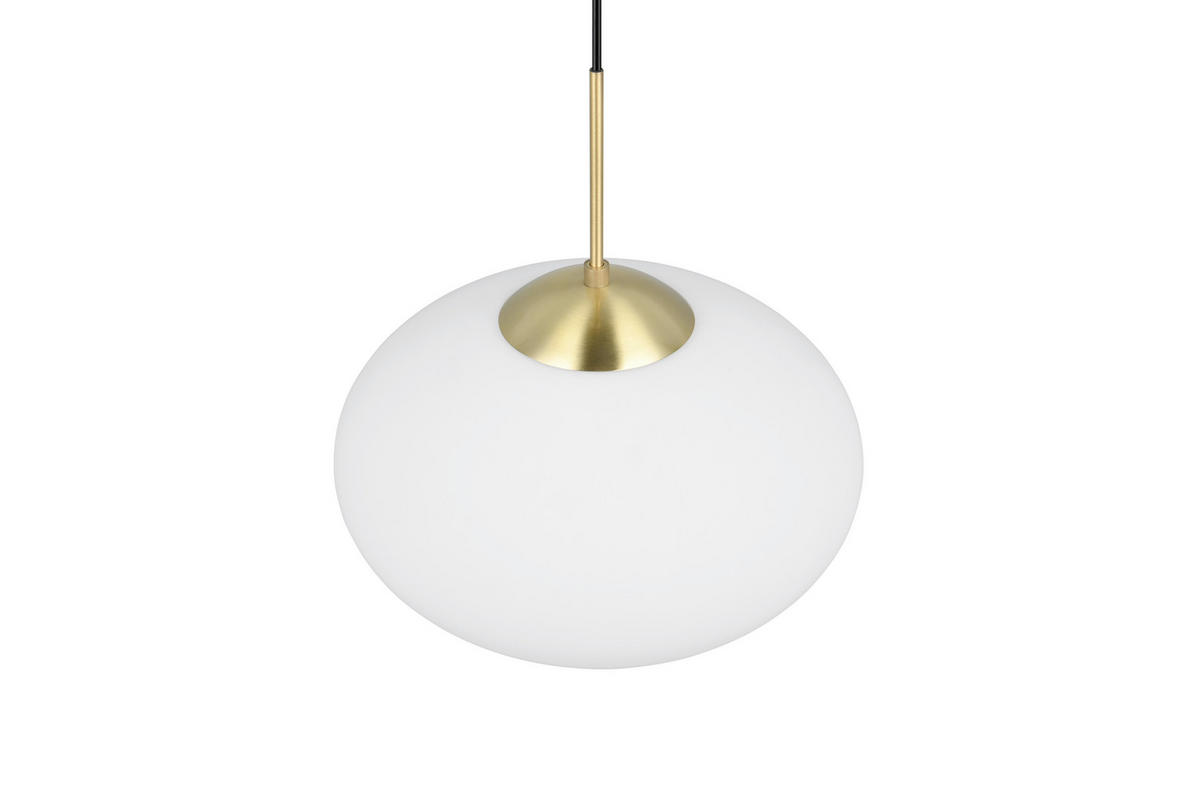 PENDELLEUCHTE 40/150 cm    - Weiss/Messingfarben, Konventionell, Glas/Metall (40/150cm) - Trio Leuchten