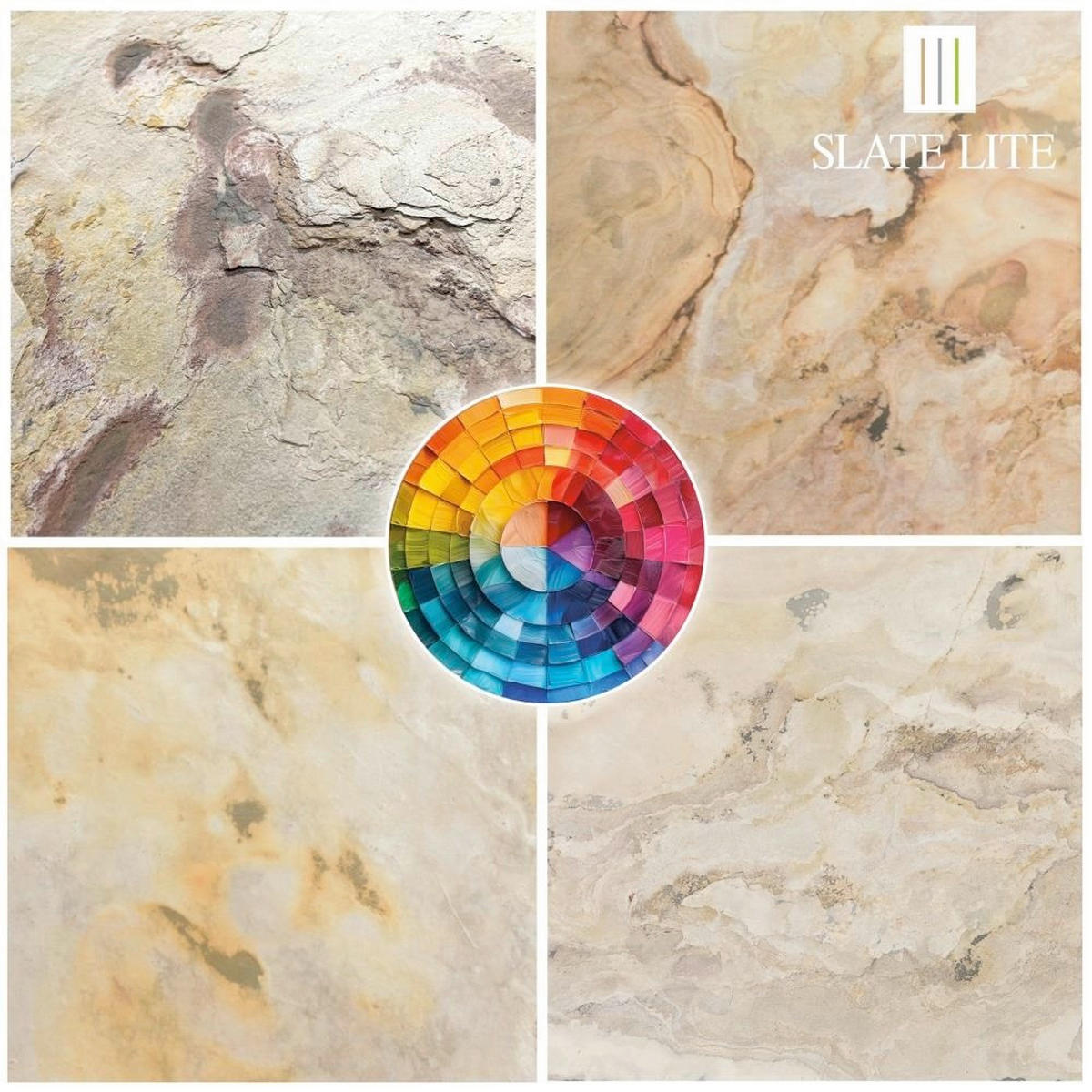 WANDPANEEL Grau, Rot, Schlammfarben, Sandfarben, Beige  - Sandfarben/Schlammfarben, Basics, Kunststoff/Stein (240/120cm)