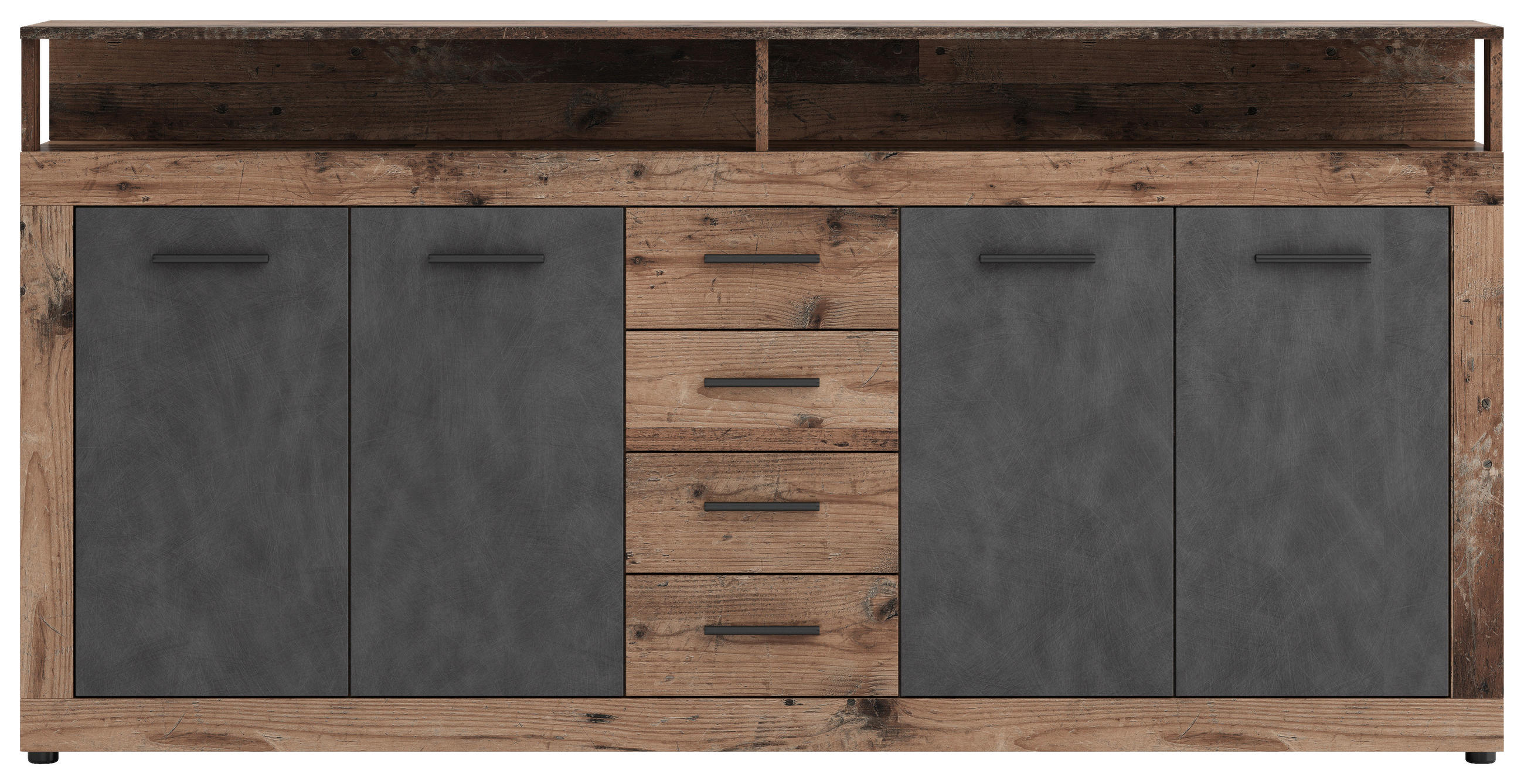 Mid.you Sideboard Anthrazit, Alteiche 190x96x32 cm