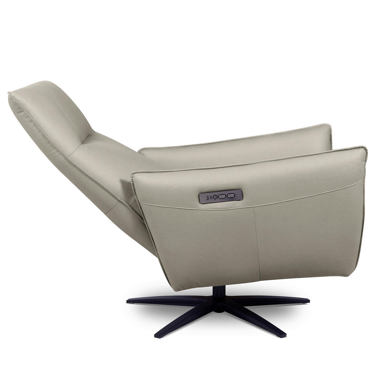 RELAXSESSEL in Textil Hellgrau  - Hellgrau/Schwarz, Design, Textil/Metall (77/107/88cm) - Livetastic