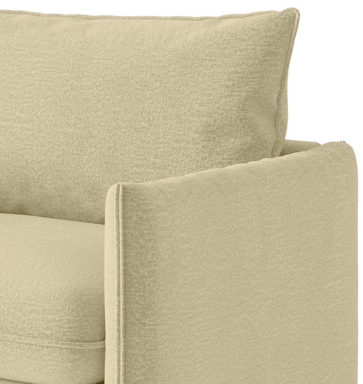 ECKSOFA in Flachgewebe Beige  - Beige/Schwarz, Design, Textil/Metall (204/267cm) - Livetastic