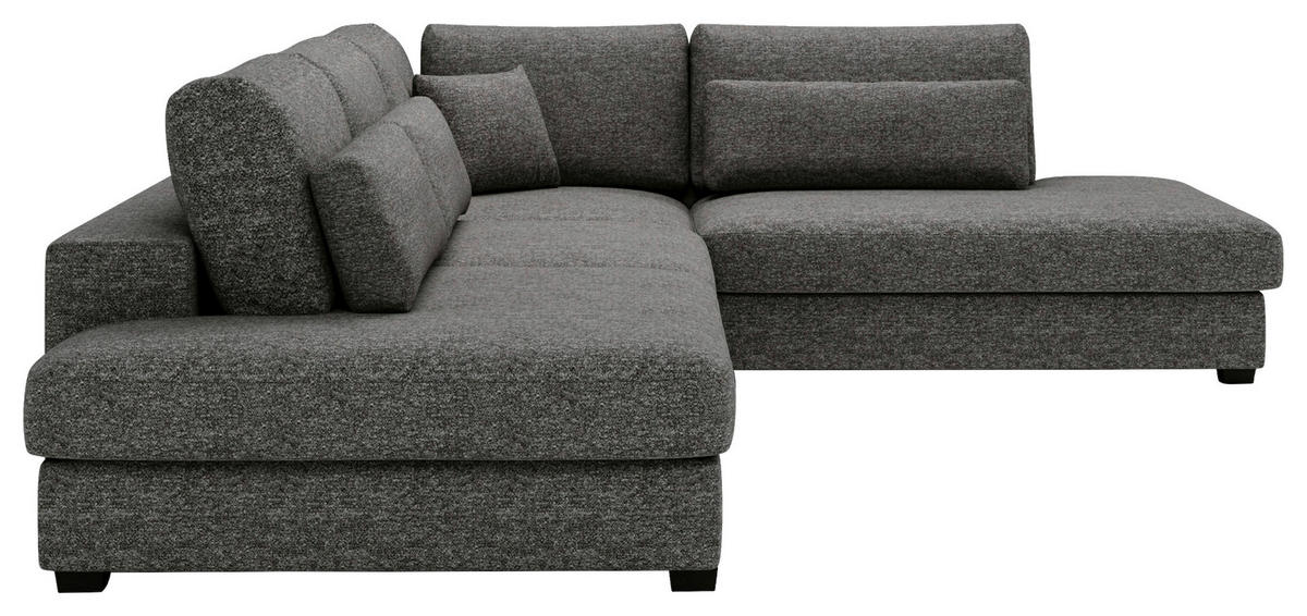 ECKSOFA in Plüsch, Bouclé Grau  - Schwarz/Grau, Design, Kunststoff/Textil (332/244cm) - Livetastic