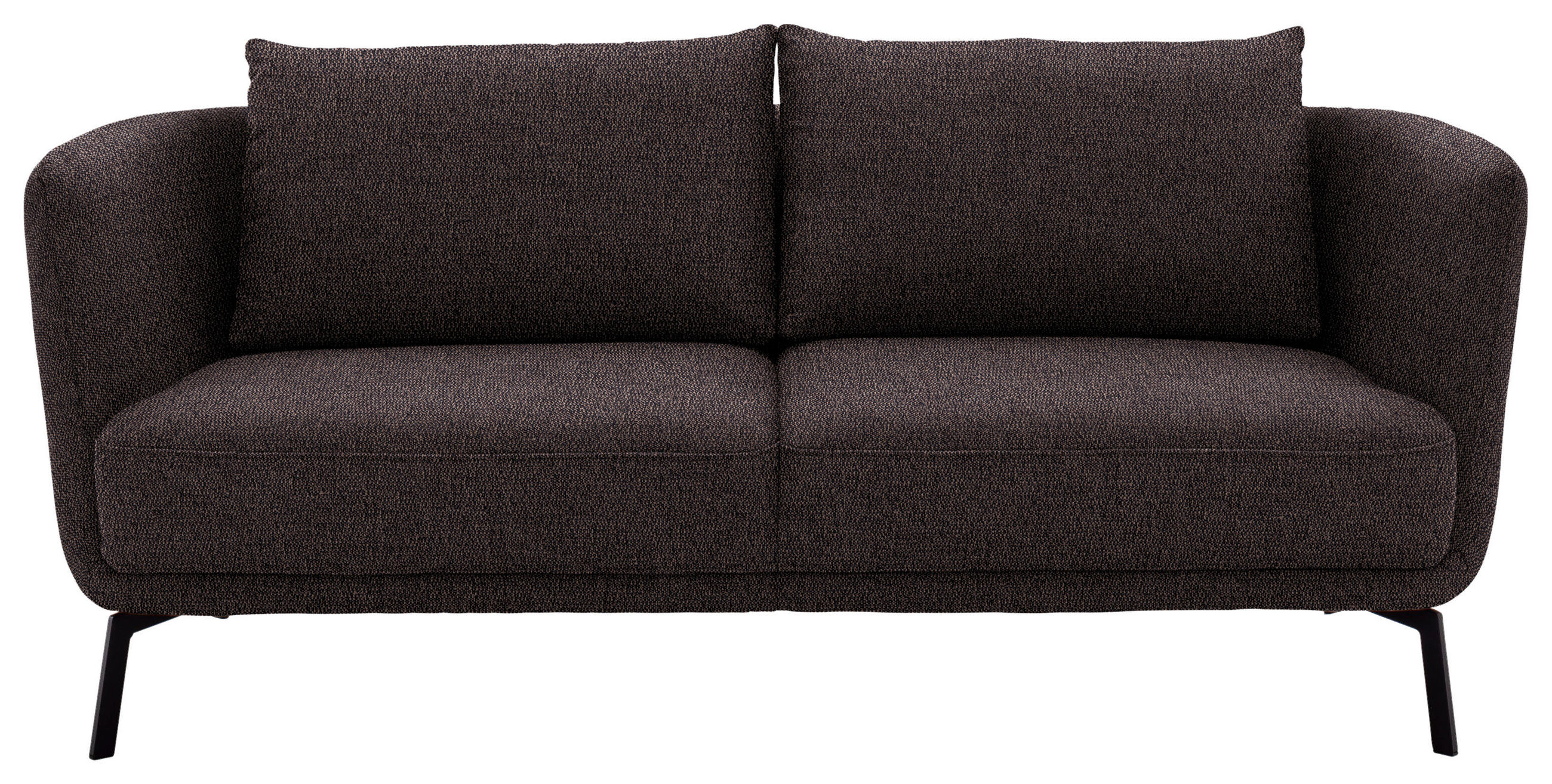 2,5-SITZER  in Flachgewebe Dunkelbraun  - Dunkelbraun/Schwarz, Design, Textil/Metall (190/71/91cm) - Schöner Wohnen