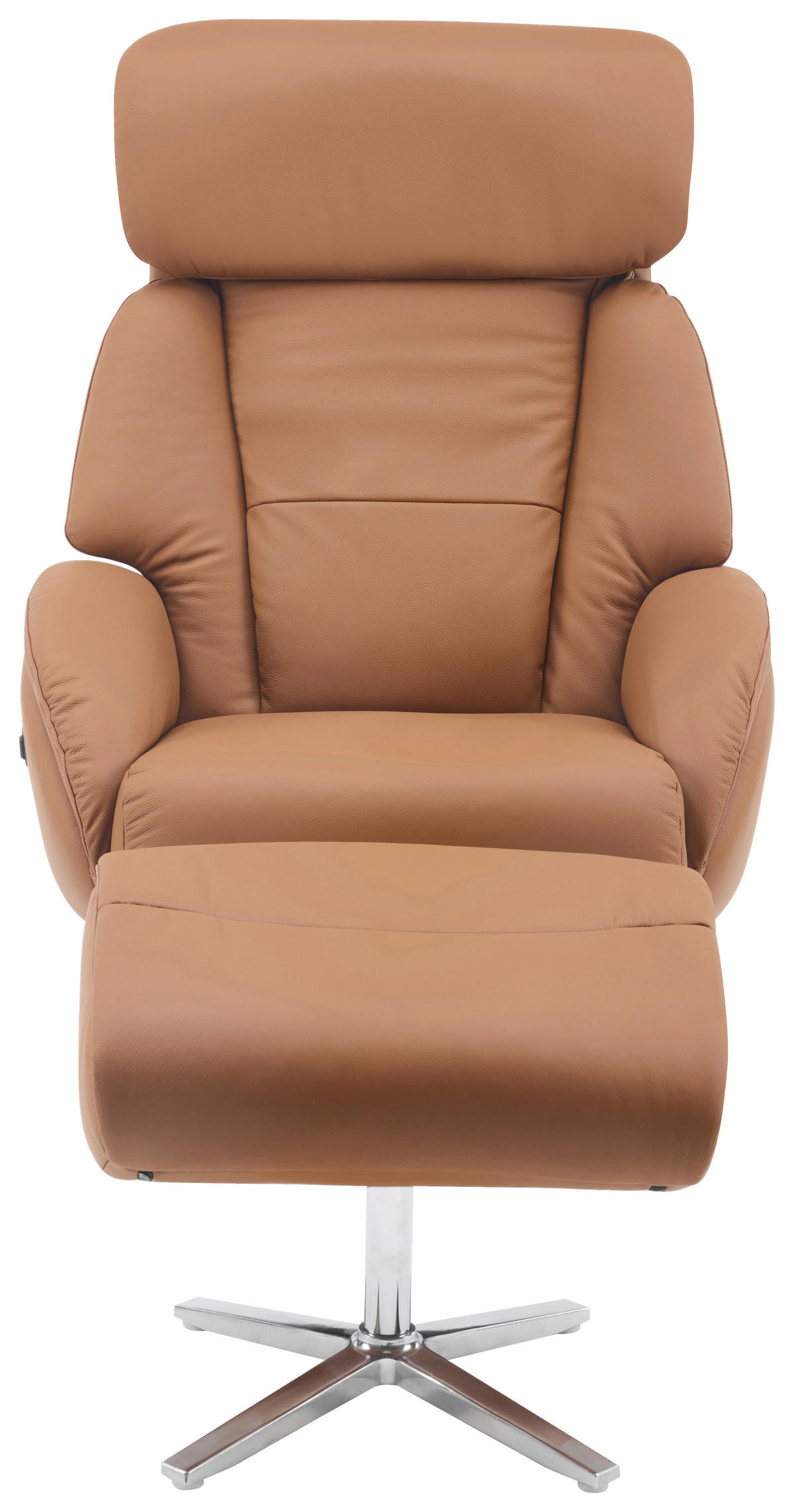MASSAGESESSEL in Lederlook Braun  - Silberfarben/Braun, Design, Leder/Textil (76/111/87cm) - Livetastic