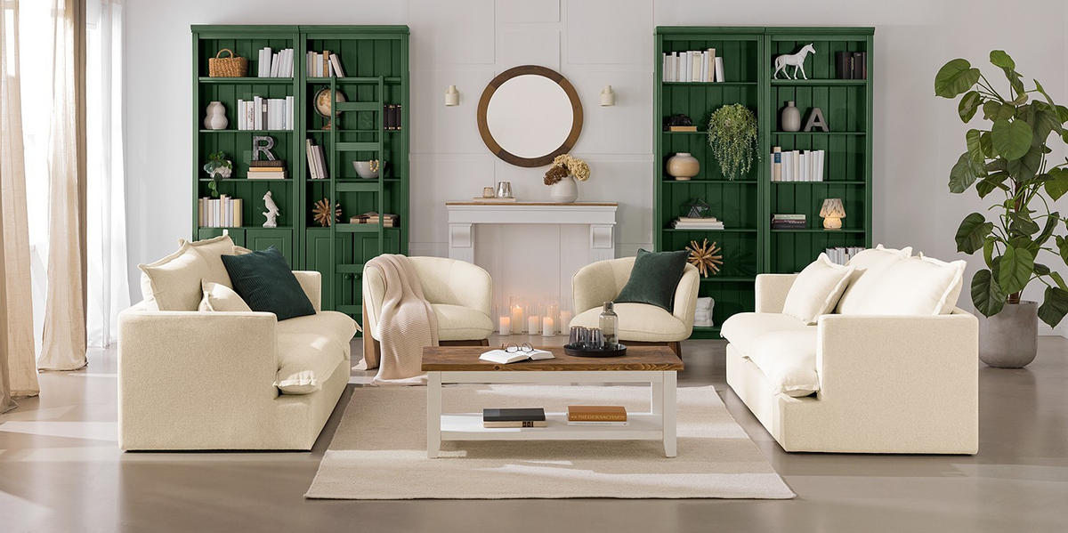 REGAL Kiefer massiv Grün  - Grün, Design, Holz (74/223/37cm) - Livetastic