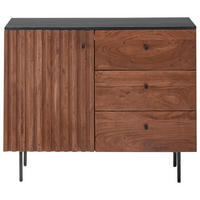 SIDEBOARD 95/85/40 cm  in Schwarz, Walnussfarben  - Walnussfarben/Schwarz, Lifestyle, Holz/Holzwerkstoff (95/85/40cm) - MID.YOU