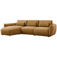 ECKSOFA  in Chenille Bronzefarben  190/340 cm  - Goldbraun/Schwarz, Design, Kunststoff/Textil (190/340cm) - Belluti