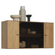 HÄNGEVITRINE in Eichefarben   - Eichefarben/Anthrazit, Design, Glas/Holz (163/77/39cm) - Valnatura