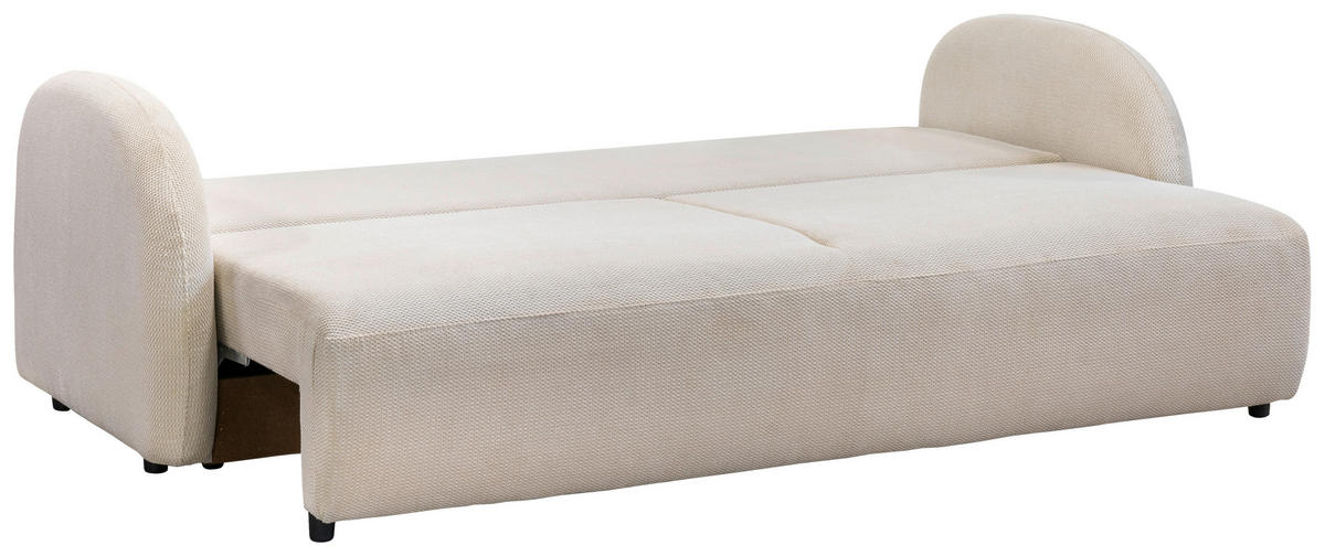 SCHLAFSOFA ROMA  mit Struktur Beige  - Beige/Schwarz, Design, Textil (230/90/105cm) - MID.YOU