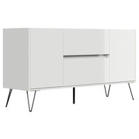 SIDEBOARD Posseik Industrial 139/75,8/42 cm 2 Schublade(n)  - Weiß Hochglanz/Eichefarben, Design, Holzwerkstoff/Metall (139/75,8/42cm) - MID.YOU