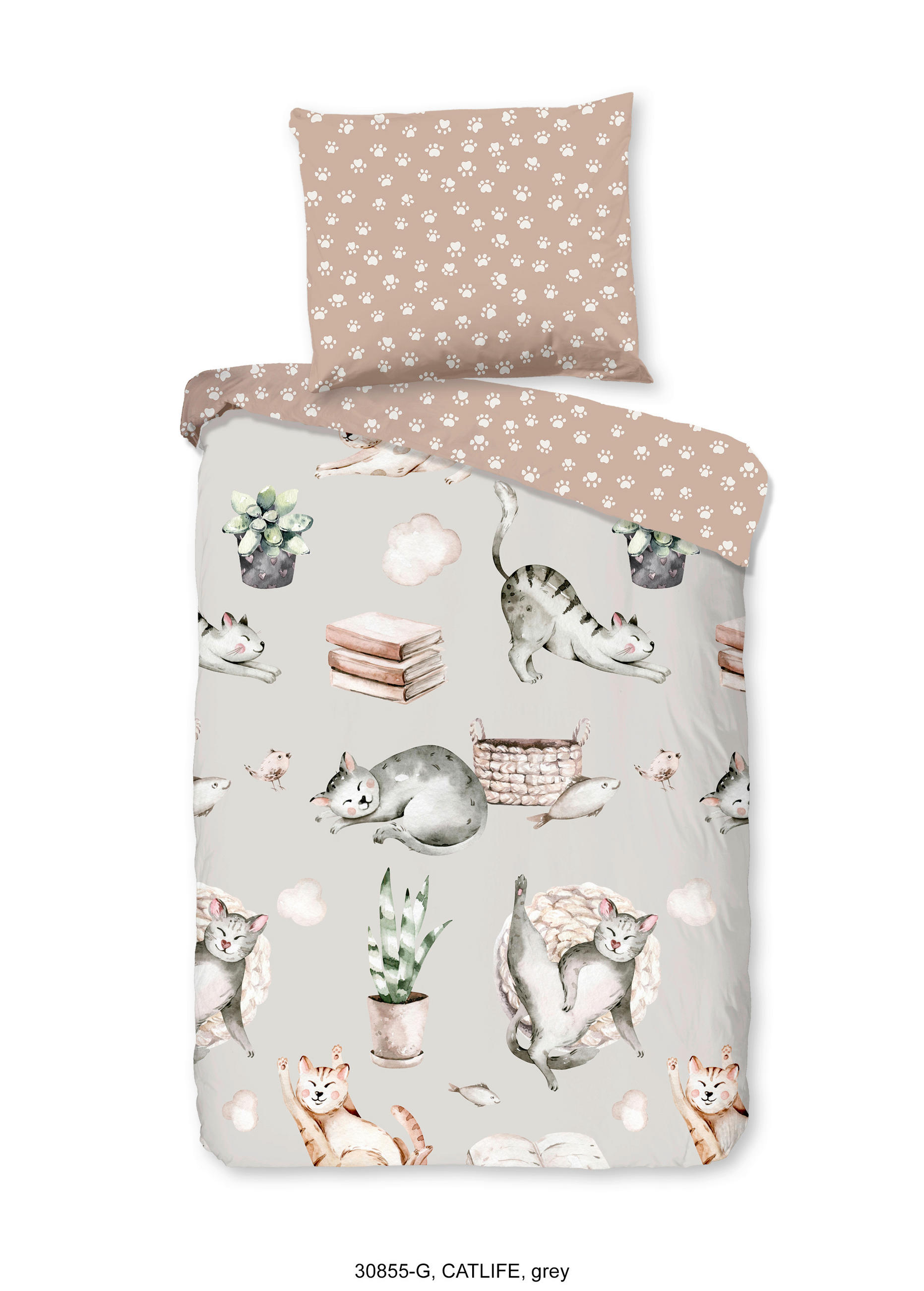 KINDERBETTWÄSCHE 120/150 cm  - Beige/Grau, Trend, Textil (120/150cm)