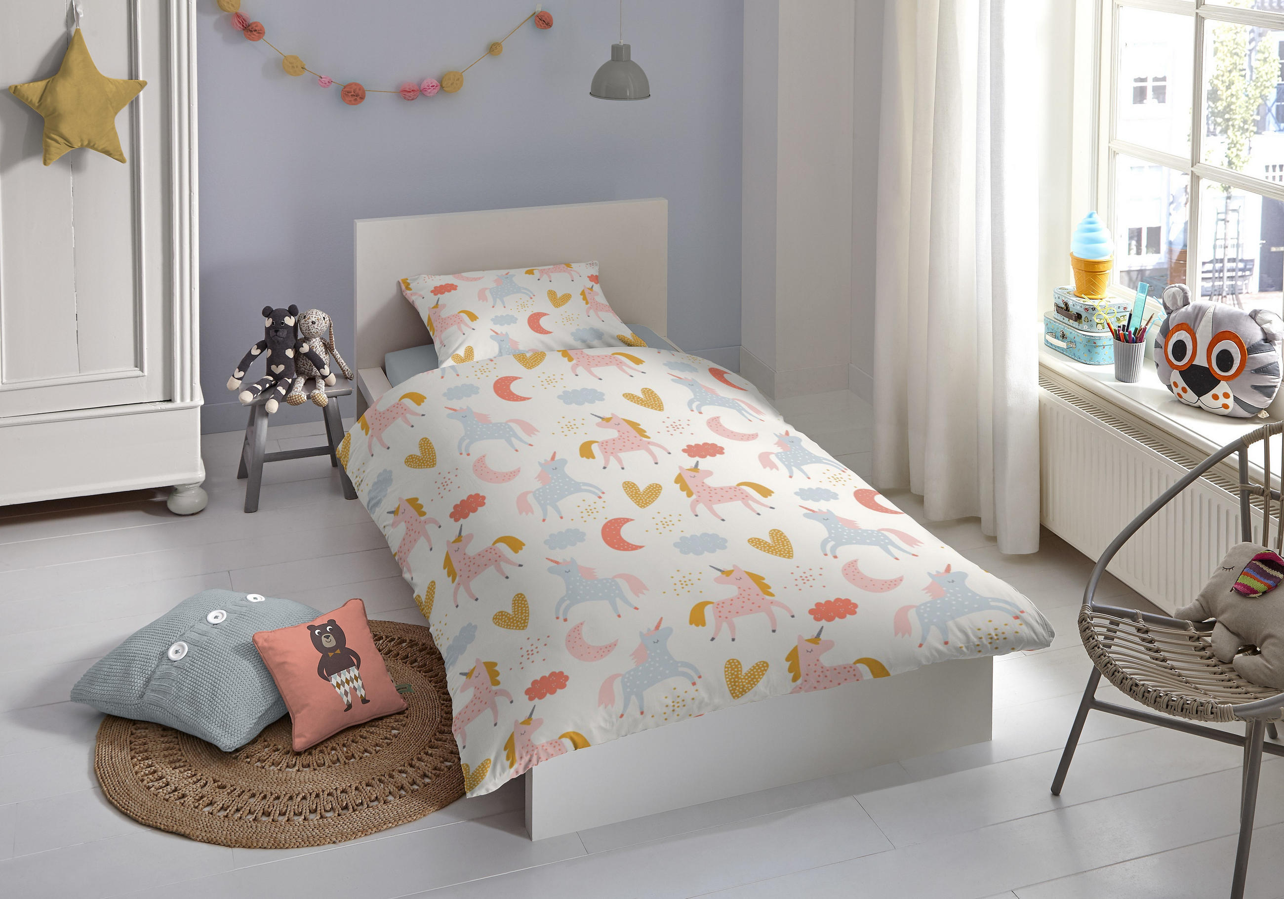 KINDERBETTWÄSCHE 100/135 cm  - Rosa, Trend, Textil (100/135cm) - MID.YOU