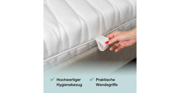 KALTSCHAUMMATRATZE 80/200 cm Höhe ca. 21 cm  - Weiß, Basics, Textil (80/200cm) - Sleeptex