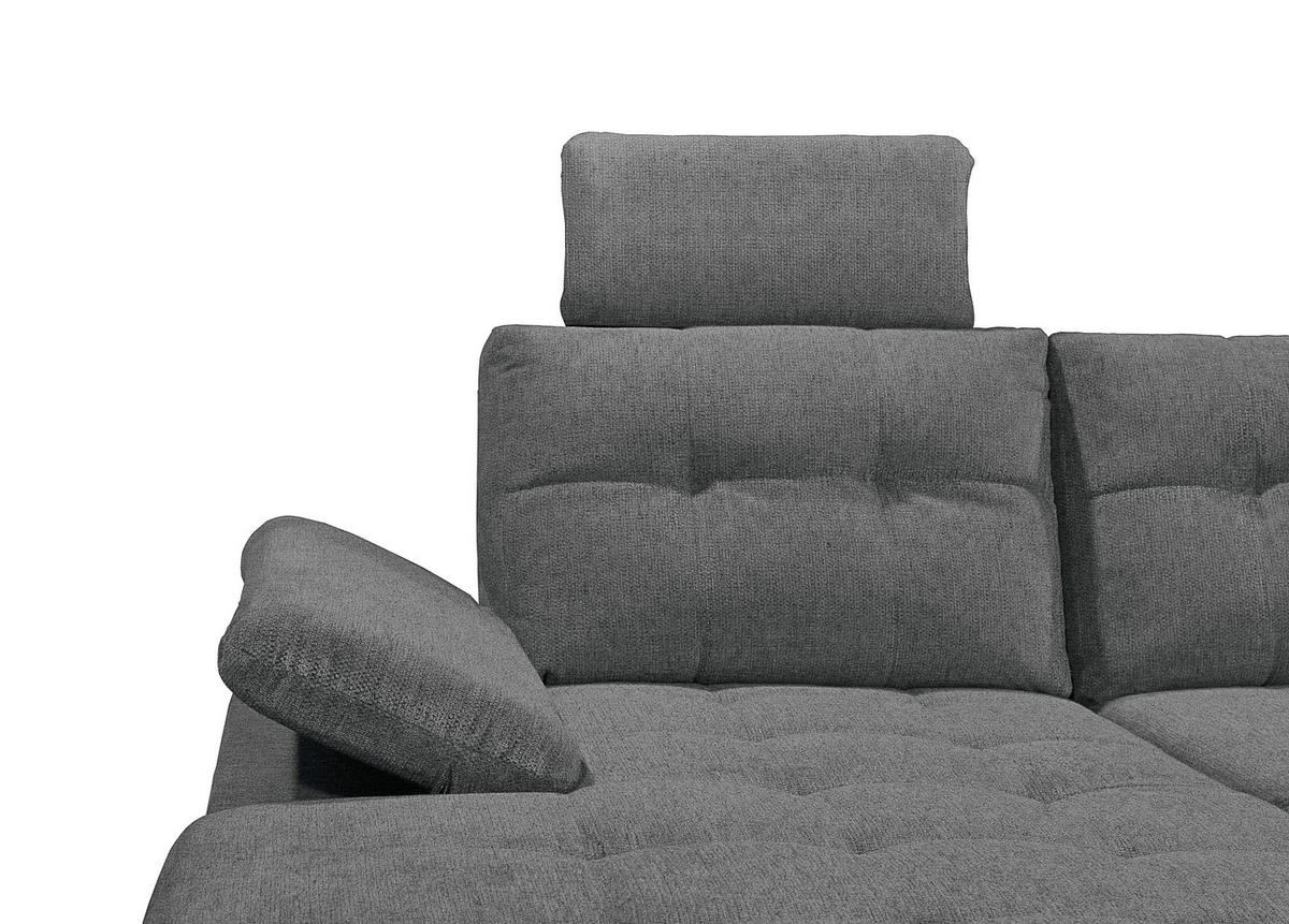 WOHNLANDSCHAFT Graphitfarben Webstoff  - Schwarz/Graphitfarben, KONVENTIONELL, Kunststoff/Textil (170/324/218cm) - Carryhome
