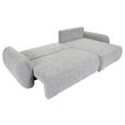ECKSOFA Grau Flachgewebe Zierkissen, Rückenkissen, Bettkasten, Schlaffunktion, Rücken echt, Liegefläche im Originalstoff  - Schwarz/Grau, KONVENTIONELL, Kunststoff/Textil (145/285cm) - Carryhome