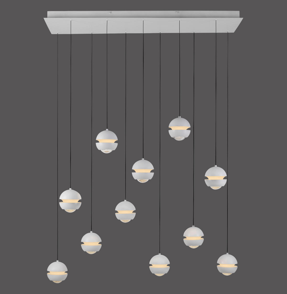 LED-PENDELLEUCHTE 114/30/220 cm  - Weiß, Design, Kunststoff/Metall (114/30/220cm) - Schöner Wohnen