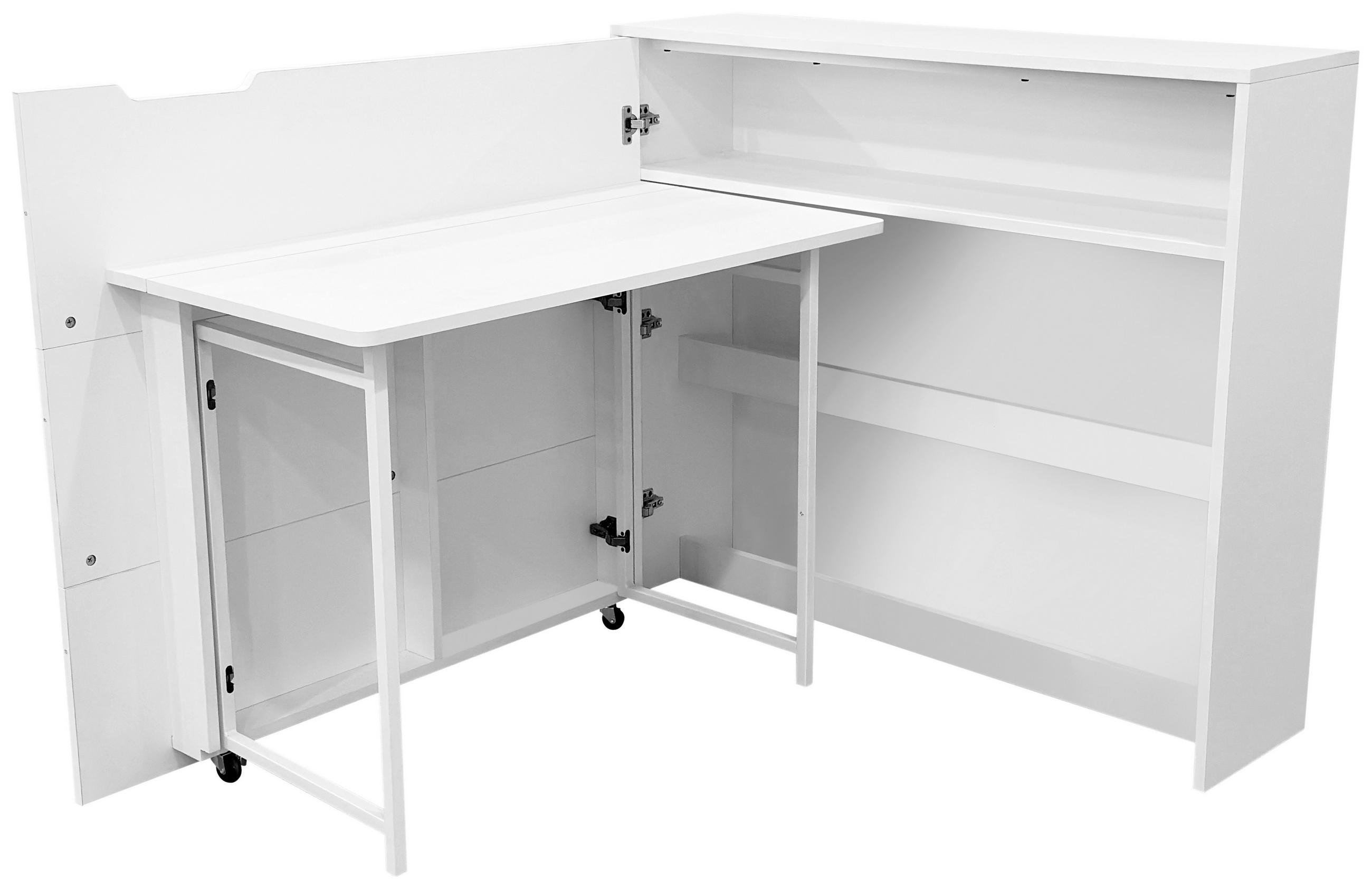 SCHREIBTISCH  in Weiß  - Weiß, MODERN, Holzwerkstoff/Metall (115/100/30cm) - MID.YOU