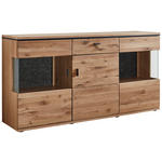 SIDEBOARD  180,2/91,3/43,8 cm 1 Schublade(n)  - Eichefarben/Anthrazit, KONVENTIONELL, Glas/Holz (180,2/91,3/43,8cm) - Linea Natura
