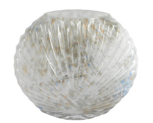 VASE 16,5 cm  - Weiß/Grau, LIFESTYLE, Glas (20,00/6,50/16,50cm)