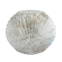 VASE 16,5 cm  - Weiß/Grau, LIFESTYLE, Glas (20,00/6,50/16,50cm)