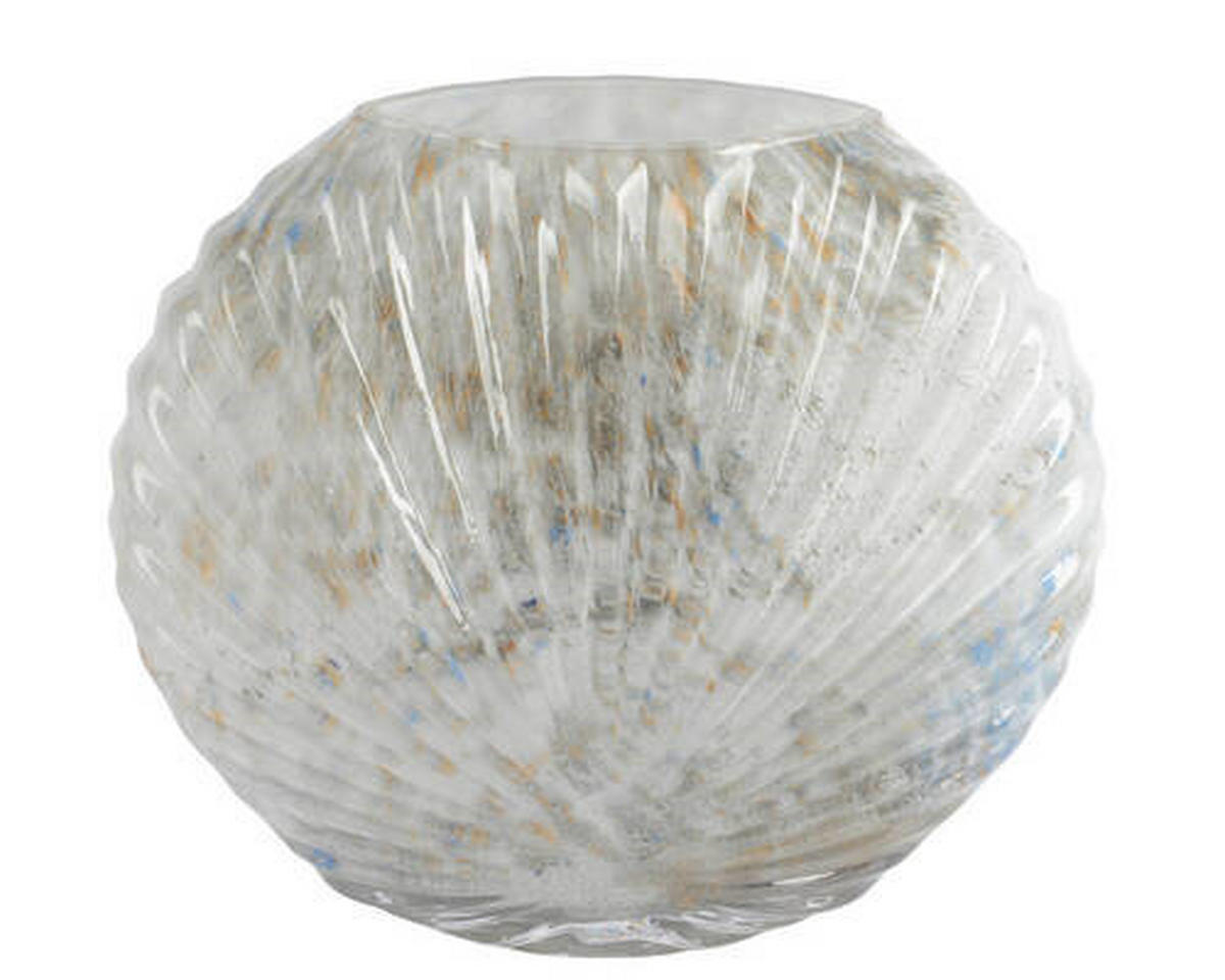 VASE 16,5 cm  - Weiß/Grau, LIFESTYLE, Glas (20,00/6,50/16,50cm)
