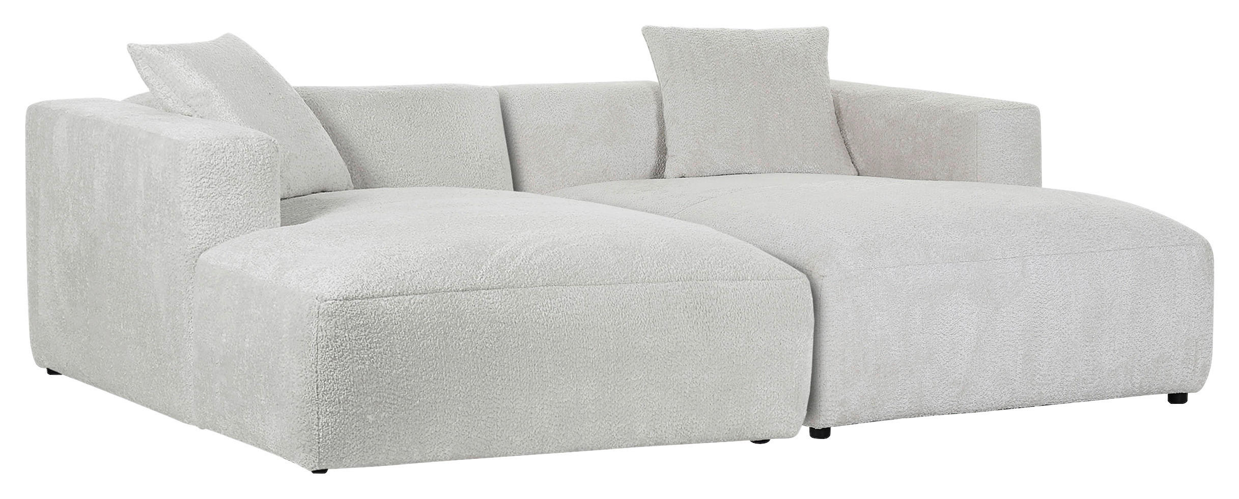 BIGSOFA in Chenille Creme - Creme/Schwarz, MODERN, Kunststoff/Textil (234/66/178cm) - Carryhome