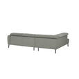 ECKSOFA in Struktur Hellgrau 205/280 cm - Hellgrau/Schwarz, Design, Textil/Metall (205/280cm) - Xora