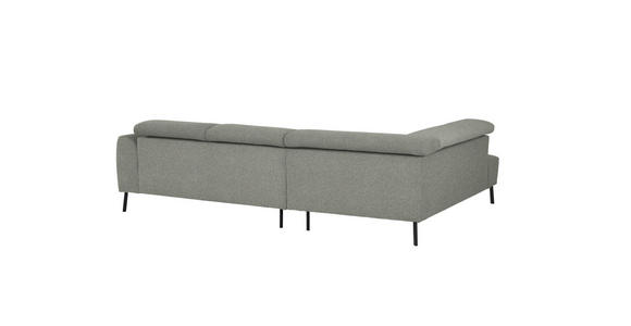 ECKSOFA in Struktur Hellgrau 205/280 cm - Hellgrau/Schwarz, Design, Textil/Metall (205/280cm) - Xora