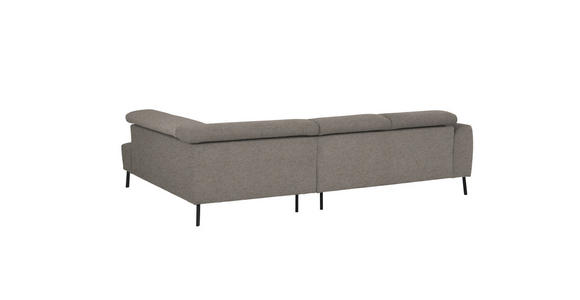 ECKSOFA in Webstoff Greige 280/205 cm - Greige/Schwarz, Design, Textil/Metall (280/205cm) - Xora