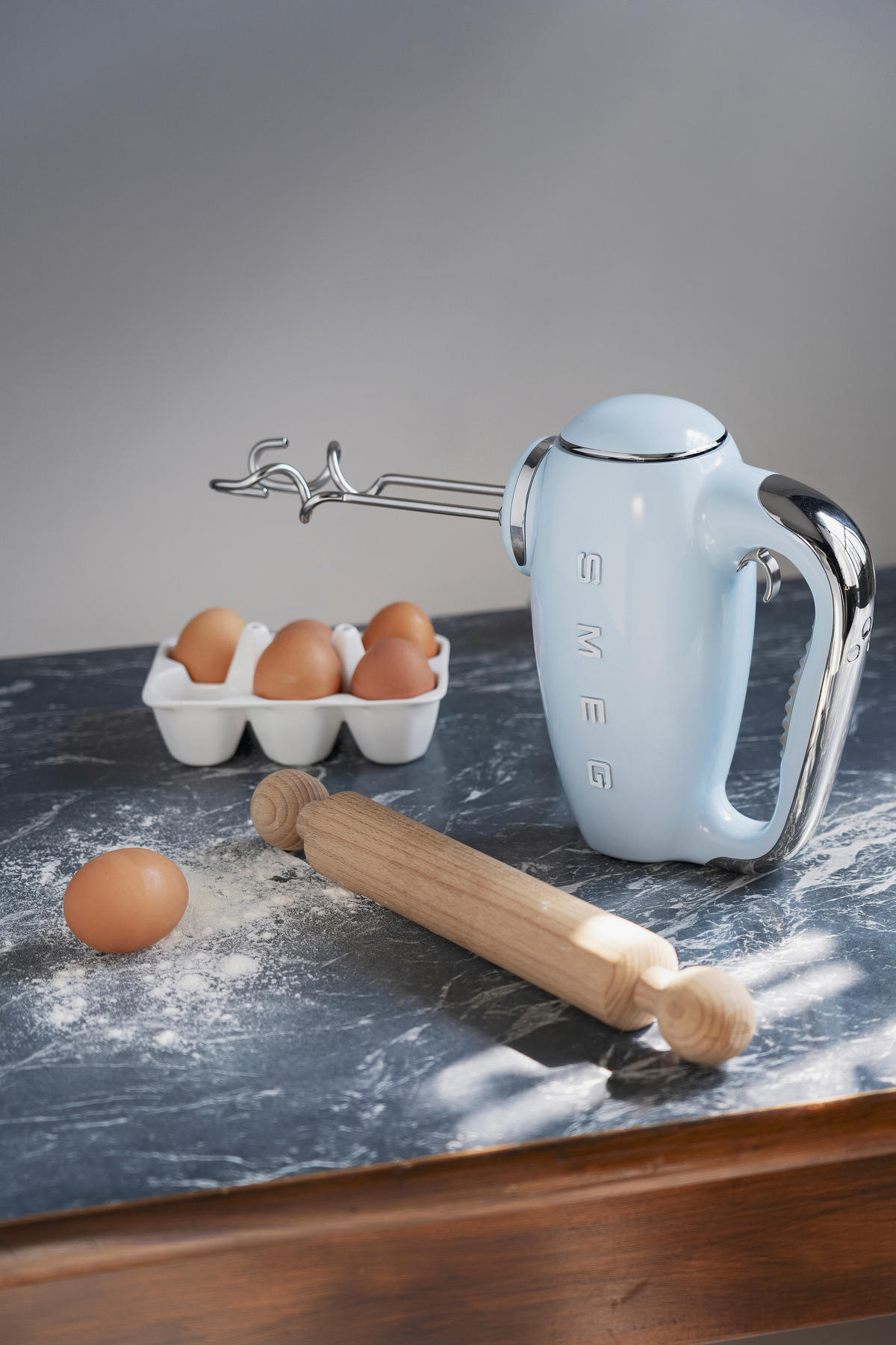 HANDMIXER 50'S STYLE  - Pastellblau, Basics, Kunststoff/Metall (22/37,8/22,1cm) - SMEG