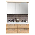 BADEZIMMER  in 140 cm  - Chromfarben/Eichefarben, Design, Glas/Holzwerkstoff (140cm) - Novel