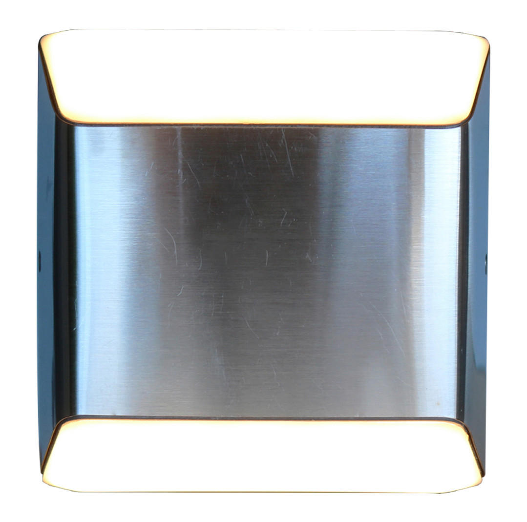 LED-AUßENLEUCHTE Floyd 12,2/12,4/4,5 cm   - Edelstahlfarben/Weiß, MODERN, Kunststoff/Metall (12,2/12,4/4,5cm)