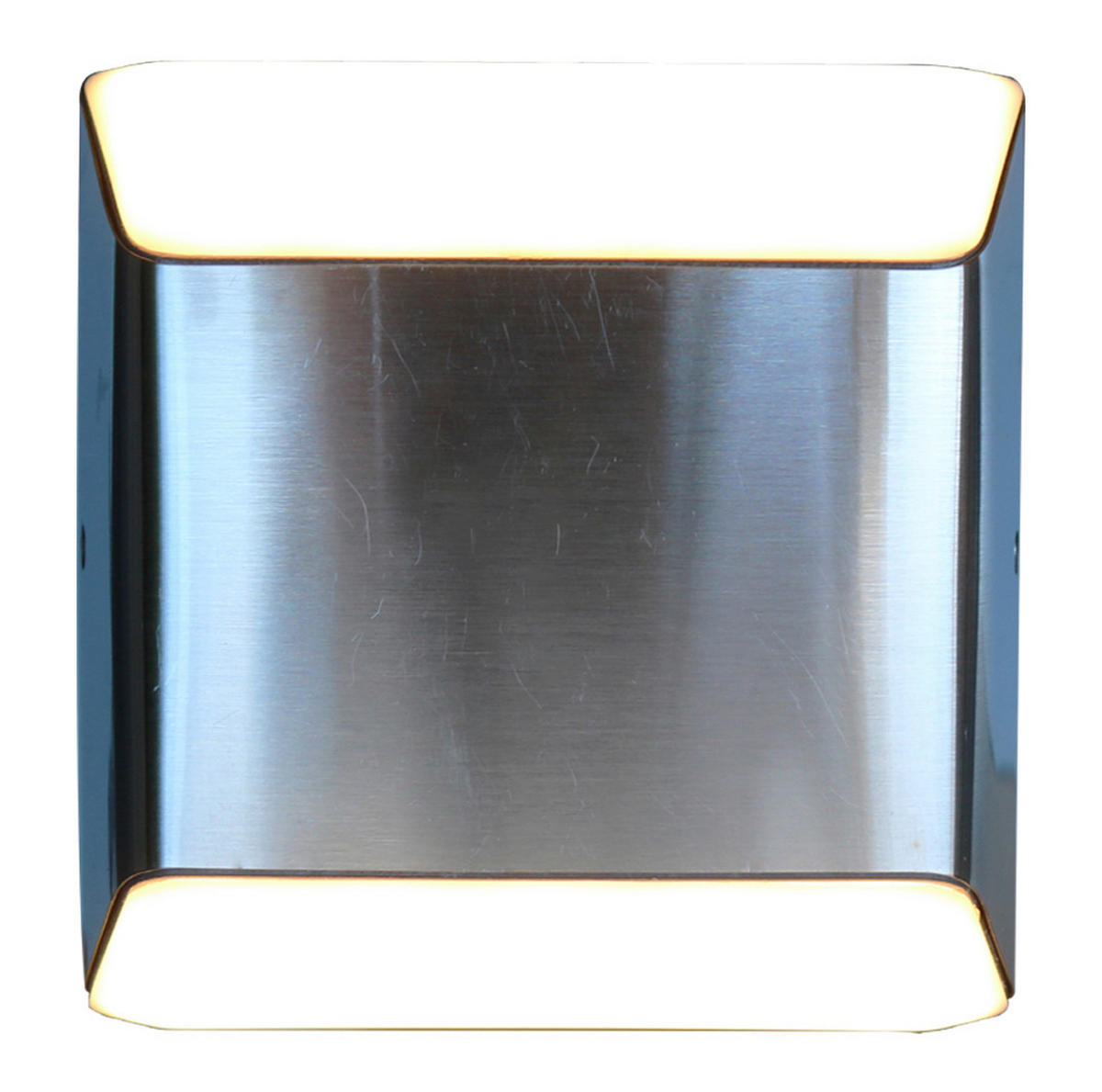 LED-AUßENLEUCHTE Floyd 12,2/12,4/4,5 cm   - Edelstahlfarben/Weiß, MODERN, Kunststoff/Metall (12,2/12,4/4,5cm)