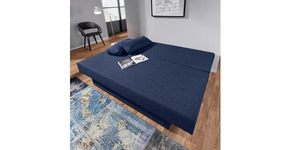SCHLAFSOFA in Webstoff Dunkelblau - Alufarben/Dunkelblau, Design, Kunststoff/Textil (190/74-86/80cm) - Carryhome