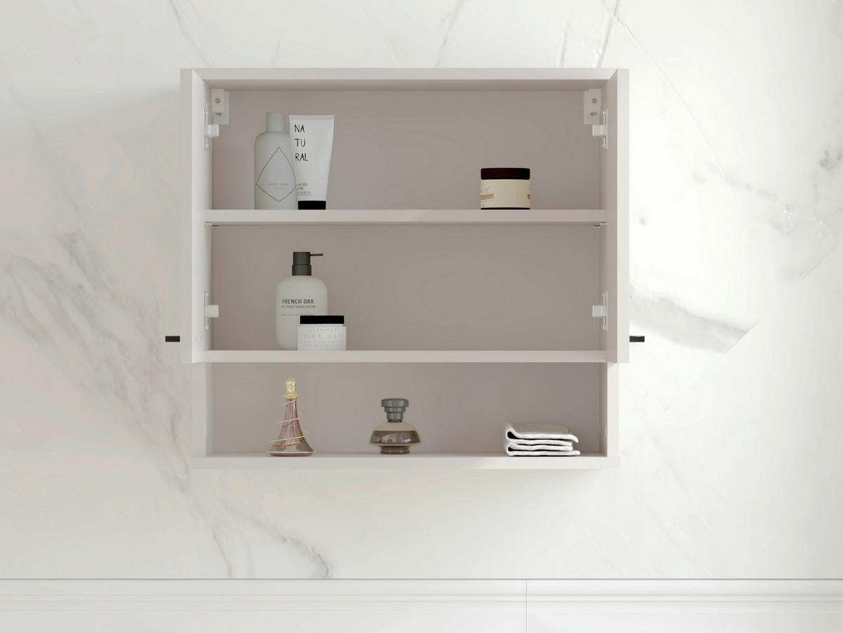 HÄNGESCHRANK 60/56/30 cm  - Kaschmir/Schwarz, Trend, Holzwerkstoff/Metall (60/56/30cm) - Respekta