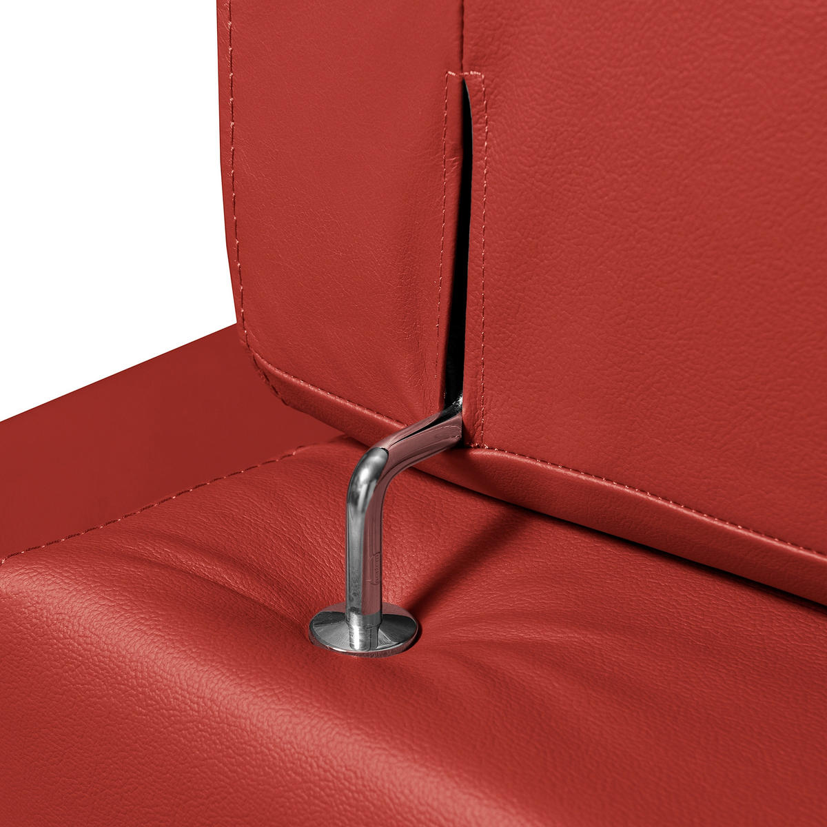 ECKSOFA  in Echtleder Rot  - Rot/Schwarz, Design, Leder/Holz (265/265cm) - Livetastic