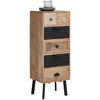 KOMMODE 40/108/35 cm  in Schwarz, Weiss, Hellbraun, Dunkelbraun  - Hellbraun/Weiss, Lifestyle, Holz/Metall (40/108/35cm) - Landscape