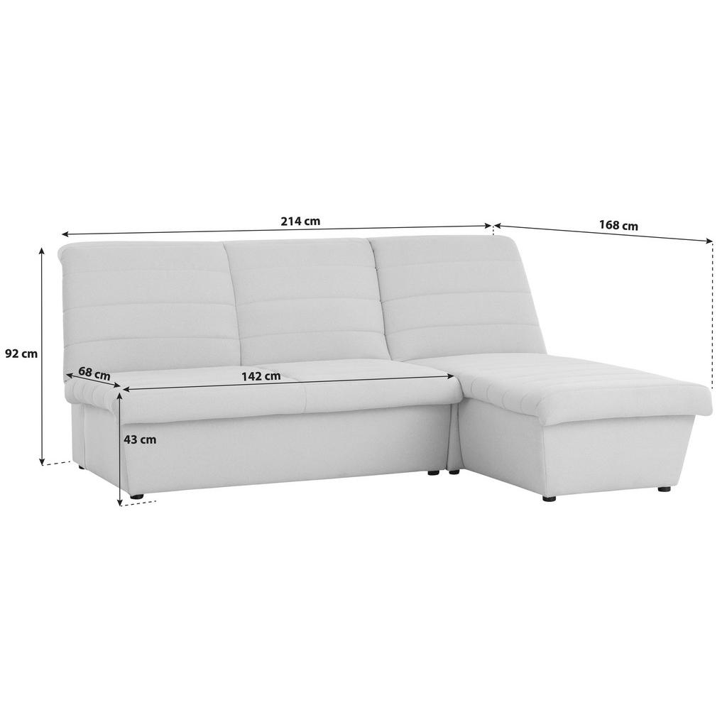 Thumbnail - Looks by W.Joop Ecksofa Looks Viii, Creme, Textil, Uni, 3-Sitzer, Ottomane rechts, L-Form, 214x168 cm, Made in EU, FSC M...