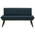SITZBANK 160/87/64 cm  in Schwarz, Eichefarben, Petrol  - Eichefarben/Petrol, Design, Holz/Textil (160/87/64cm) - Voleo