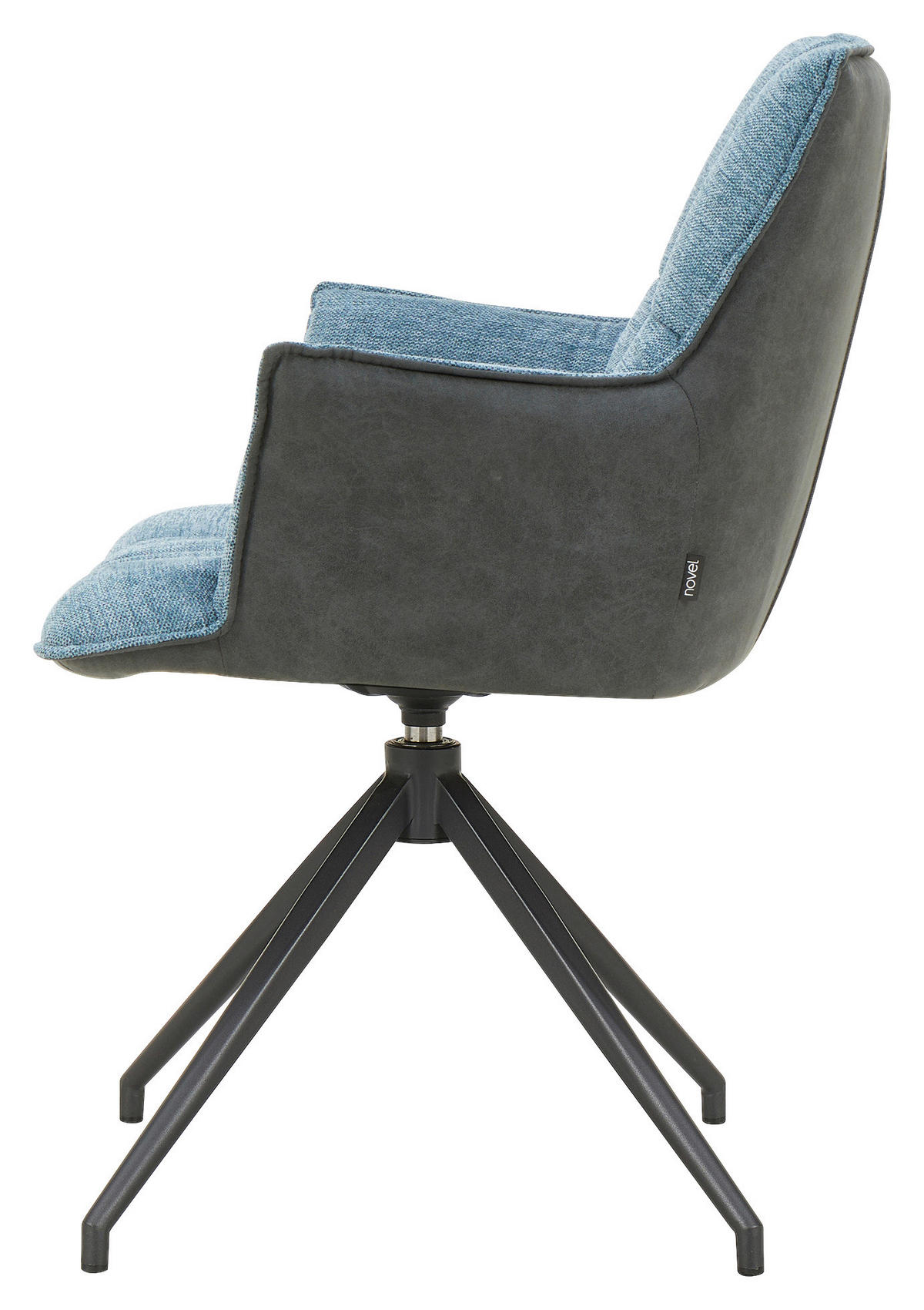 KAROSSZÉK kék, fekete  - fekete/kék, Design, textil/fém (59/89,5/63cm) - Novel