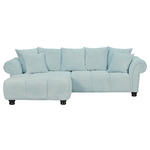 ECKSOFA  in Plüsch Mintgrün  190/288 cm  - Dunkelbraun/Mintgrün, KONVENTIONELL, Holz/Textil (190/288cm) - Carryhome