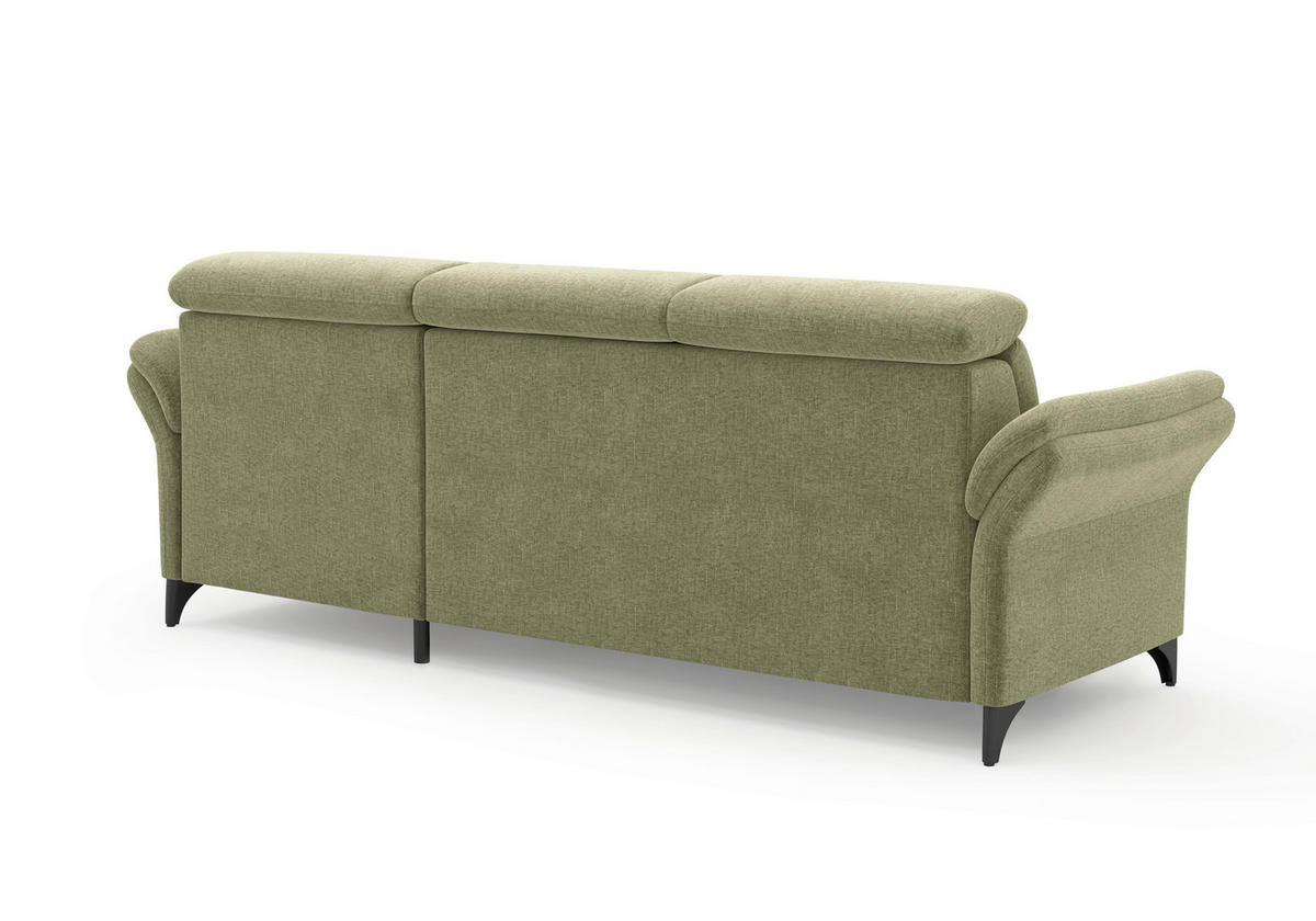 ECKSOFA GLENDALE E Hellgrün Flachgewebe  - Schwarz/Hellgrün, KONVENTIONELL, Textil/Metall (253/166cm) - Sit & More