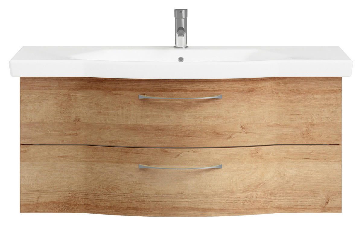 WASCHTISCHKOMBI 122 cm  - Chromfarben/Eichefarben, KONVENTIONELL, Keramik/Holzwerkstoff (122cm) - Pelipal
