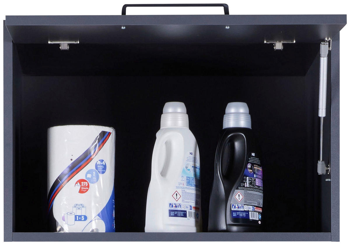 AUFSATZSCHRANK 67/44/68 cm  in  - Anthrazit/Schwarz, MODERN, Holzwerkstoff/Metall (67/44/68cm) - home24